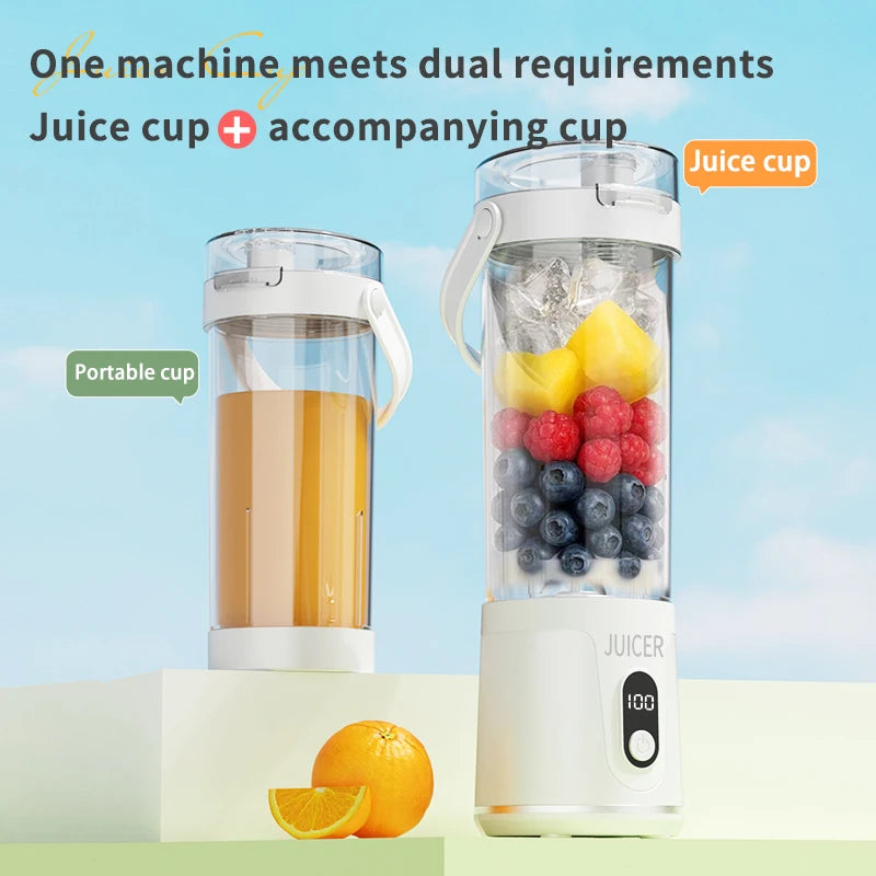Portable 600ML USB Rechargeable Blender Mini Juicer for Fresh Fruit Smoothies Wireless Personal Fruit Mixer  Machine Kitchen